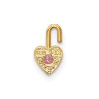 Load image into Gallery viewer, 14ky October Synthetic Birthstone Heart Charm
