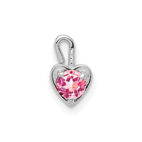 Load image into Gallery viewer, 14k White Gold October Synthetic Birthstone Heart Charm
