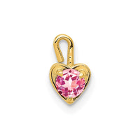 Load image into Gallery viewer, 14ky October Synthetic Birthstone Heart Charm
