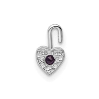 Load image into Gallery viewer, 14k White Gold June Synthetic Birthstone Heart Charm
