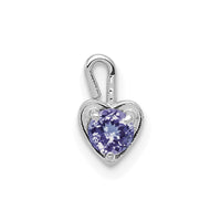 Load image into Gallery viewer, 14k White Gold June Synthetic Birthstone Heart Charm
