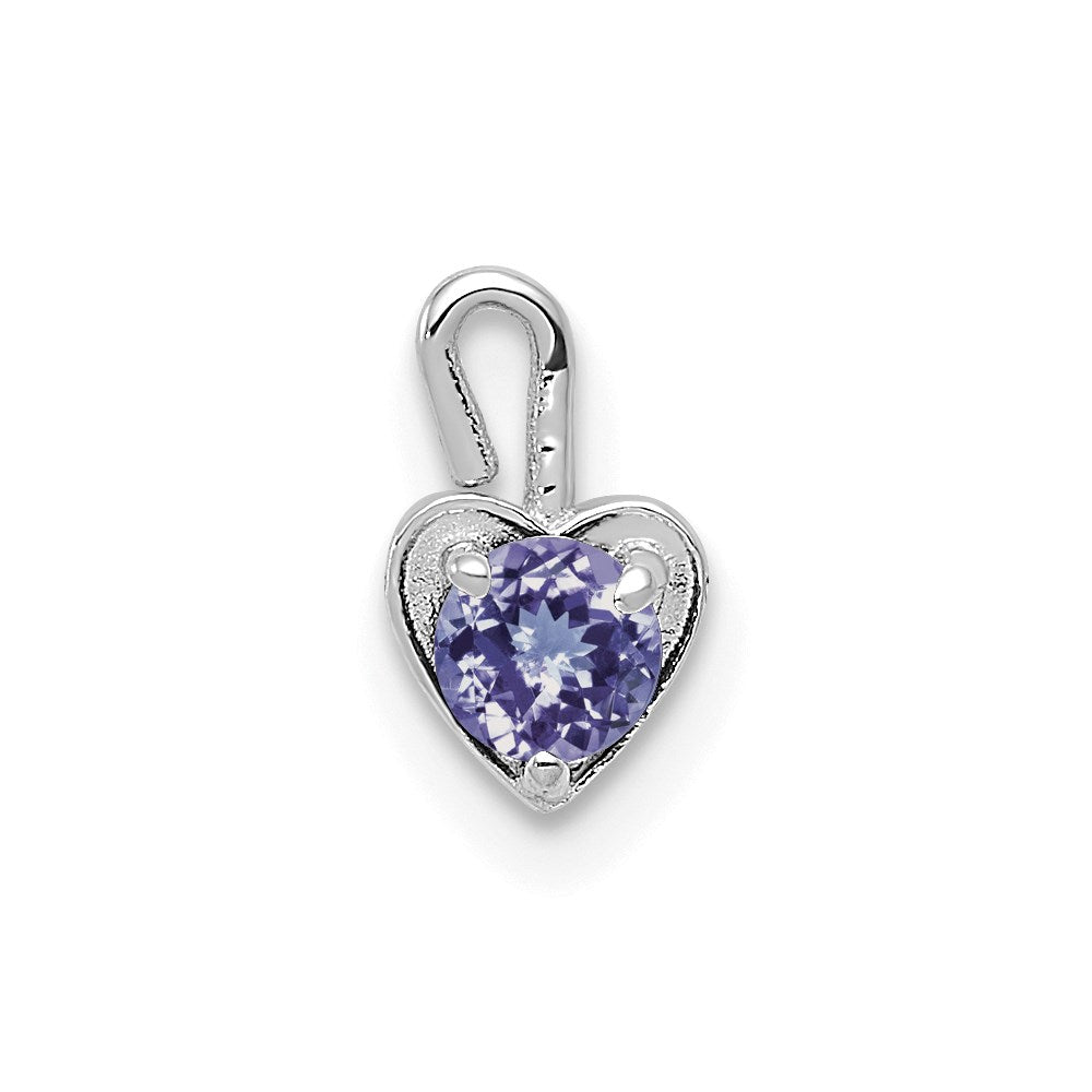 14k White Gold June Synthetic Birthstone Heart Charm