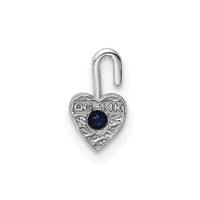 Load image into Gallery viewer, 14k White Gold September Synthetic Birthstone Heart Charm
