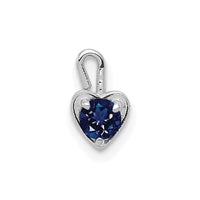 Load image into Gallery viewer, 14k White Gold September Synthetic Birthstone Heart Charm
