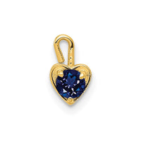 Load image into Gallery viewer, 14ky September Synthetic Birthstone Heart Charm

