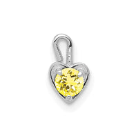 Load image into Gallery viewer, 14k White Gold November Synthetic Birthstone Heart Charm
