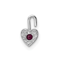 Load image into Gallery viewer, 14k White Gold July Synthetic Birthstone Heart Charm
