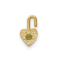 Load image into Gallery viewer, 14ky August Synthetic Birthstone Heart Charm
