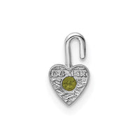 Load image into Gallery viewer, 14k White Gold August Synthetic Birthstone Heart Charm
