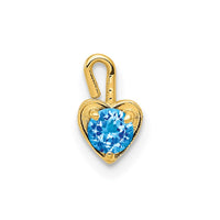 Load image into Gallery viewer, 14ky December Synthetic Birthstone Heart Charm
