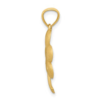 Load image into Gallery viewer, 14k Brushed Diamond-cut Shamrock Pendant
