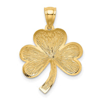 Load image into Gallery viewer, 14k Brushed Diamond-cut Shamrock Pendant
