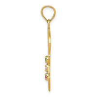 Load image into Gallery viewer, 14K Italy w/Emerald, Ruby and CZ Stones Charm

