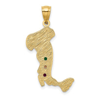 Load image into Gallery viewer, 14K Italy w/Emerald, Ruby and CZ Stones Charm
