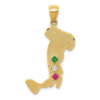Load image into Gallery viewer, 14K Italy w/Emerald, Ruby and CZ Stones Charm
