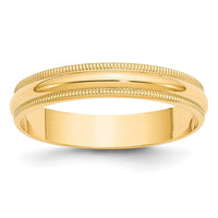 Load image into Gallery viewer, 14k Yellow Gold 4mm Lightweight Milgrain Half Round Wedding Band Size 5.5
