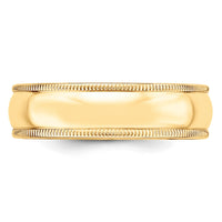 Load image into Gallery viewer, 14k Yellow Gold 6mm Lightweight Milgrain Half Round Wedding Band Size 5.5
