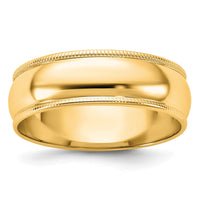 Load image into Gallery viewer, 14k Yellow Gold 6mm Lightweight Milgrain Half Round Wedding Band Size 12.5
