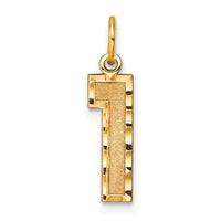 Load image into Gallery viewer, 14k Medium Diamond-cut Number 1 Charm
