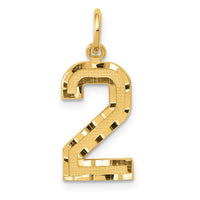 Load image into Gallery viewer, 14k Medium Diamond-cut Number 2 Charm
