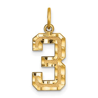 Load image into Gallery viewer, 14k Medium Diamond-cut Number 3 Charm
