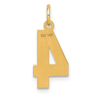 Load image into Gallery viewer, 14k Medium Diamond-cut Number 4 Charm
