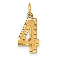 Load image into Gallery viewer, 14k Medium Diamond-cut Number 4 Charm
