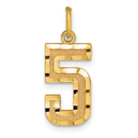 Load image into Gallery viewer, 14k Medium Diamond-cut Number 5 Charm
