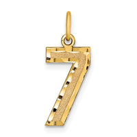 Load image into Gallery viewer, 14k Medium Diamond-cut Number 7 Charm
