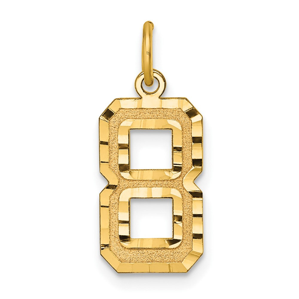 14k Medium Diamond-cut Number 8 Charm
