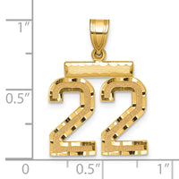 Load image into Gallery viewer, 14k Medium Diamond-cut Number 22 Charm
