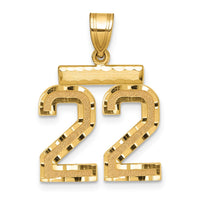 Load image into Gallery viewer, 14k Medium Diamond-cut Number 22 Charm
