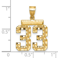 Load image into Gallery viewer, 14k Medium Diamond-cut Number 33 Charm
