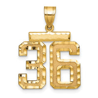 Load image into Gallery viewer, 14k Medium Diamond-cut Number 36 Charm
