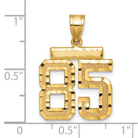 Load image into Gallery viewer, 14k Medium Diamond-cut Number 85 Charm
