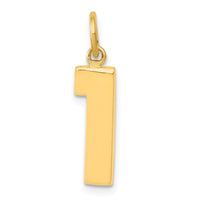 Load image into Gallery viewer, 14k Medium Polished Number 1 Charm
