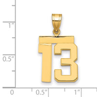 Load image into Gallery viewer, 14k Medium Polished Number 13 Charm
