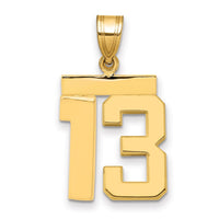 Load image into Gallery viewer, 14k Medium Polished Number 13 Charm
