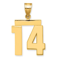 Load image into Gallery viewer, 14k Medium Polished Number 14 Charm
