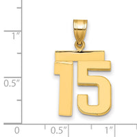 Load image into Gallery viewer, 14k Medium Polished Number 15 Charm
