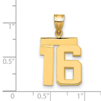 Load image into Gallery viewer, 14k Medium Polished Number 16 Charm
