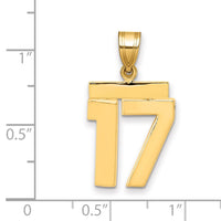 Load image into Gallery viewer, 14k Medium Polished Number 17 Charm
