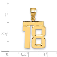 Load image into Gallery viewer, 14k Medium Polished Number 18 Charm
