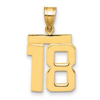 Load image into Gallery viewer, 14k Medium Polished Number 18 Charm

