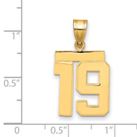 Load image into Gallery viewer, 14k Medium Polished Number 19 Charm
