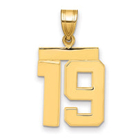 Load image into Gallery viewer, 14k Medium Polished Number 19 Charm
