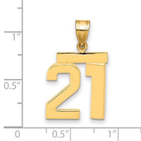 Load image into Gallery viewer, 14k Medium Polished Number 21 Charm
