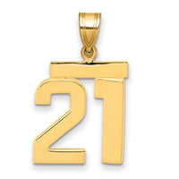 Load image into Gallery viewer, 14k Medium Polished Number 21 Charm
