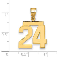 Load image into Gallery viewer, 14k Medium Polished Number 24 Charm
