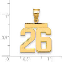 Load image into Gallery viewer, 14k Medium Polished Number 26 Charm
